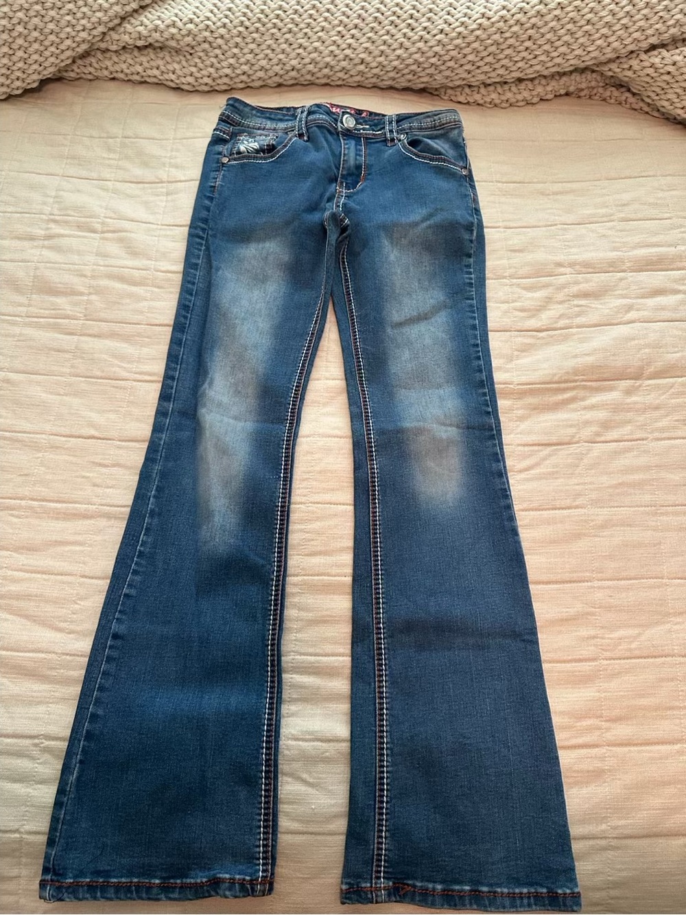 Kids Dark Blue Flared Jeans - Comfortable Stretch Denim